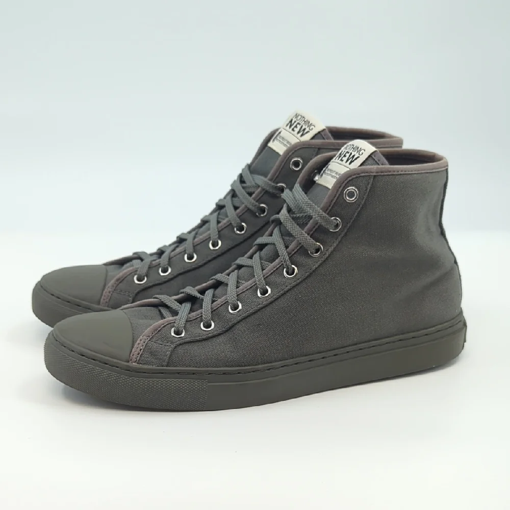 NOTHING NEW Men's Classic High Top Sneakers Grey Gray Sz 10 Lace Up